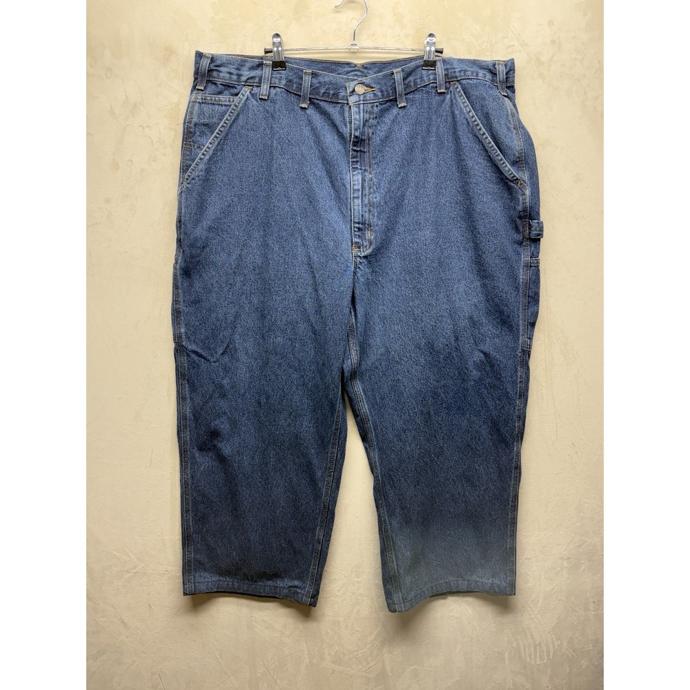 Carhartt Jeans Mens 42x24 Short B13 DPS Carpenter Pant Blue Loose Dungaree Work